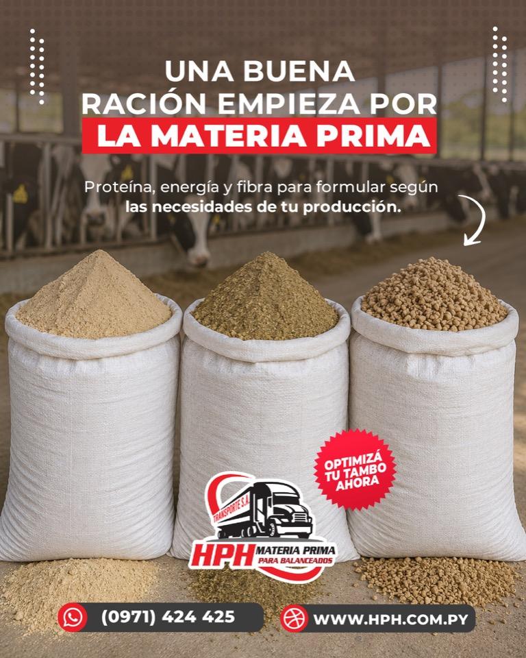 Materias primas de HPH: proteína, energía y fibra para formular raciones
